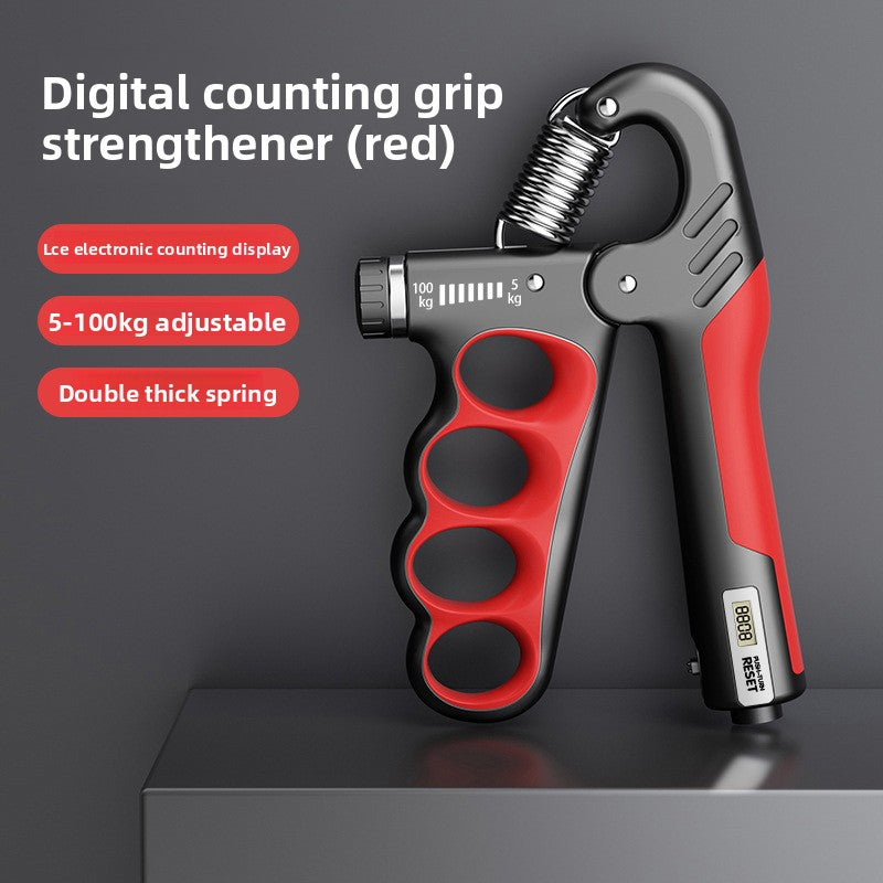 Adjustable electronic counting grip strength tester