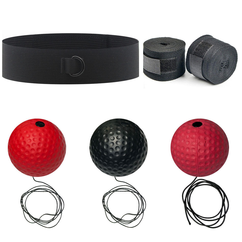 Head-mounted boxing reaction ball