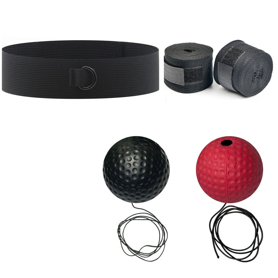 Head-mounted boxing reaction ball