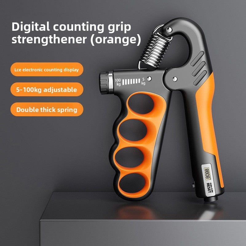 Adjustable electronic counting grip strength tester