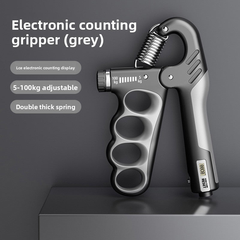 Adjustable electronic counting grip strength tester