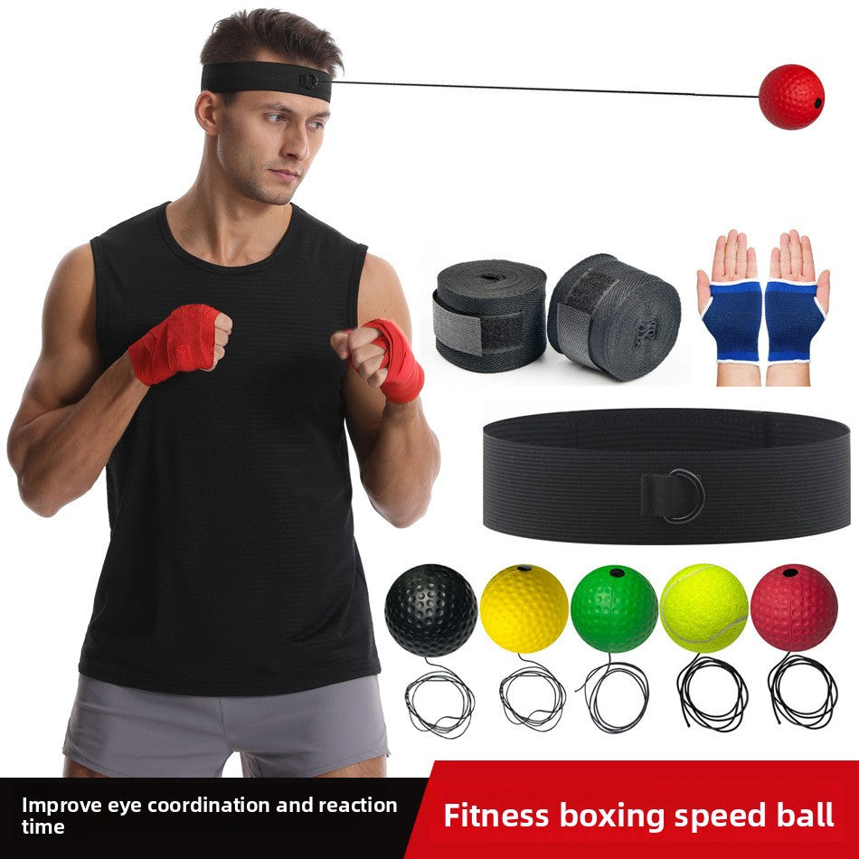 Head-mounted boxing reaction ball
